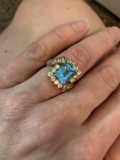 Ring 10k Yellow Gold With Blue Topaz