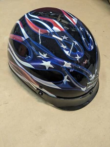Harley Davidson Old Glory Hybrid Half Helmet Men's XL Stars & Stripes - Picture 1 of 11