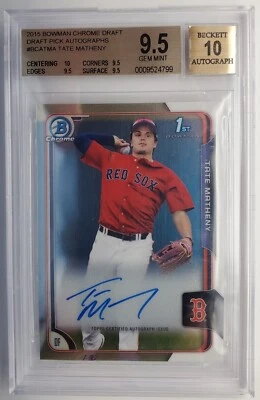 2015 Bowman Chrome Draft Tate Matheny Autograph RC BGS 9.5 w/10 Auto - Image 1 of 2