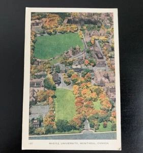 Postal de colección de la Universidad McGill Montreal Canadá vista aérea campus universitario - Imagen 1 de 4