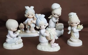 Precious Moments Lot of 5 Figurines Vintage 1979-1985 Vintage Collectibles - Picture 1 of 13