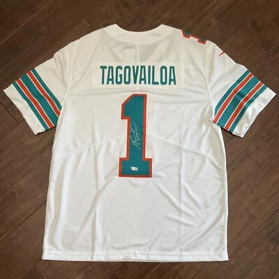 Туа Таговайлоа с ПОДПИСЬЮ NIKE ДЖЕРСИ с автографом Dolphins Fanatics сертификат подлинности - Изображение 1 из 3