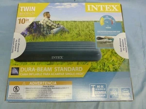 Air Mattress Twin Standard Intex Durabeam Airbed 10 inch Height Camping bed - Picture 1 of 4