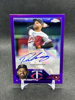 2023 Topps Chrome Update Pablo Lopez Auto SP Purple Refractor /250 Twins - Image 1 of 3