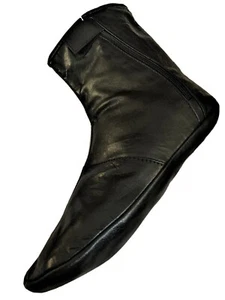Men's Women's Unisex Real Halal Sheep Leather Black Socks Khuf With FleeceLining - Picture 1 of 9