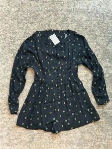 Free People Strampler schwarz Kamm Größe XS Neu mit Etikett Langarm - Bild 1 von 11