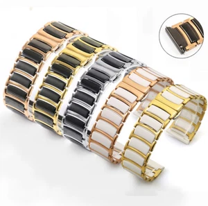 Correa de reloj de acero inoxidable de cerámica de repuesto 16-22 mm pasadores de liberación rápida - Imagen 1 de 25