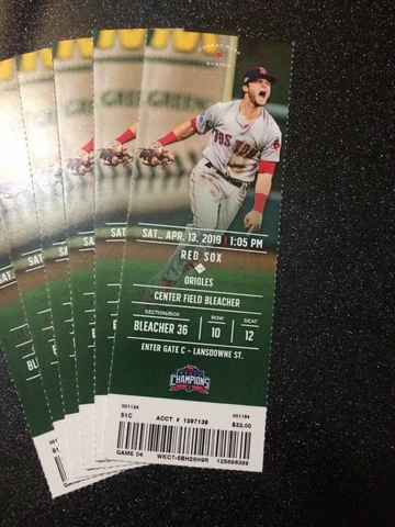 Boston Red Sox 2019 Mint Unused Season Ticket Stubs Fenway Park Tickets Stub Cover