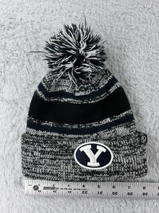 BYU Cougars Beanie Toque Adult Blue White Stripe Knit Acrylic NCAA Zephyr Pom - Picture 1 of 9