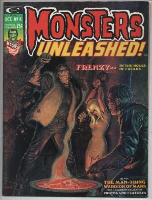 MONSTERS UNLEASHED #8 Magazine, VF+, Frankenstein 1973 1974 Earl Norem - Image 1 of 2