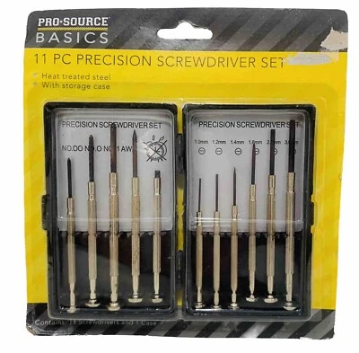 PRECISION Mini Screwdriver Set 11 Piece Hand Tool Eyeglasses Watch Repair Kit - Image 1 of 3