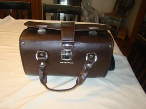 Vintage Olympus Leder Hartschale Aufbewahrungstasche braun Made in Japan - Bild 1 von 14