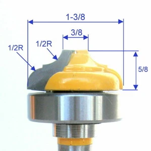 1 pz 1/2 SH Cuscinetto Superiore Classico Scanalatura Perlina/Cova Flat End Router Bit S - Foto 1 di 12