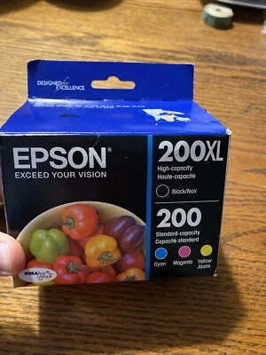 Epson 200xL Black 200 Cyan Magenta Yellow New Seal Exp 03/2026 - Image 1 of 4