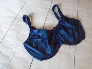 36DD Blue Satin Tracing Underwire Unlined BALI Minimizer Bra #3562 36DD - Bild 1 von 5