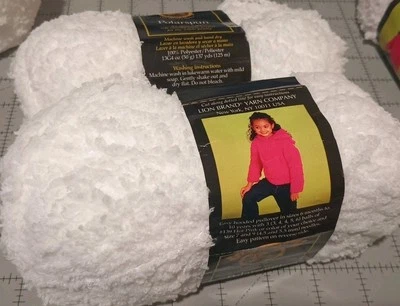 Lion Brand Polarspun yarn 100% poly 50 gr/137 yds Snow White Set Of Two - Image 1 of 2