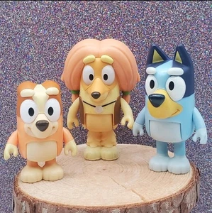 Bluey action figure toys. Disney Jr. Bluey, Bingo, And Indy (Hippie Dog) - Picture 1 of 10
