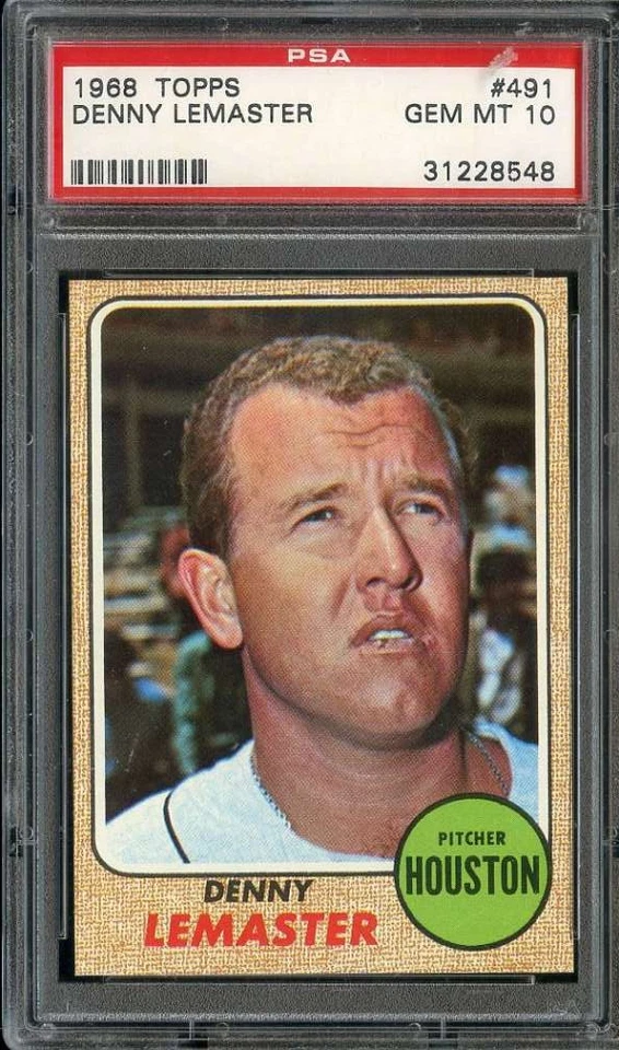 1968 TOPPS #491 DENNY LEMASTER PSA 10 ASTROS - Image 1 of 2