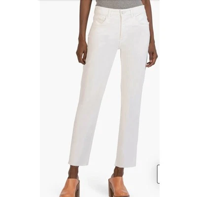 KUT from the cloth Rachael ab high waist raw hem mom jeans optic white size 16 - Image 1 of 4