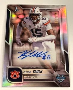 Keldric Faulk 2025 Bowman Chrome U University Refractor AUTO Autograph 1st /299 - Picture 1 of 1