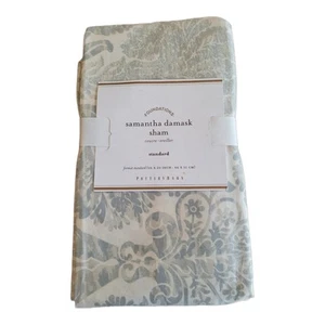 NEW Pottery Barn Samantha Damask Porcelain Blue Sham STANDARD 26x20 - Picture 1 of 2