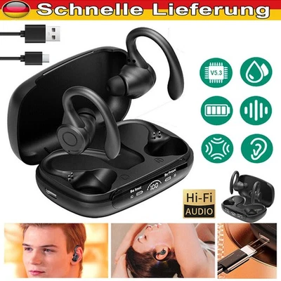 Sport Kopfhörer kabellos Bluetooth mit Ohrbügel Fitness Laufen Laufen HD Klang - Bild 1 von 4