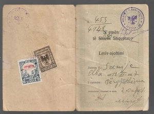 Albanien 1933. Albanischer Personalausweis. Mit seltenen Briefmarken. Selten - Bild 1 von 4