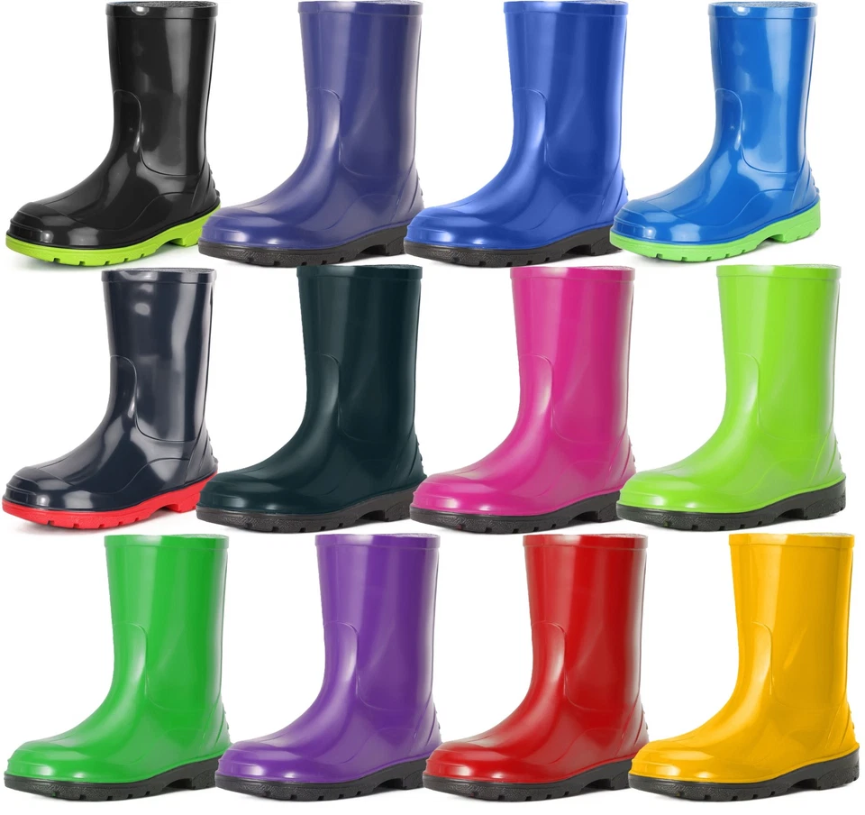 LADEHEID Gummistiefel Kinder Jungen Mädchen Rutschfeste Sohle Regenschuhe 20-35