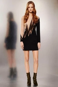 AUTH PRE-FALL 2015 Emilio Pucci emblished zigzag black silk Dress IT 38 - Picture 1 of 23