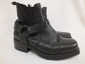 Wrangler Authentic Footwear Black Leather Cowboy Biker Ankle Boots Size 9 (Ips) - Picture 1 of 11