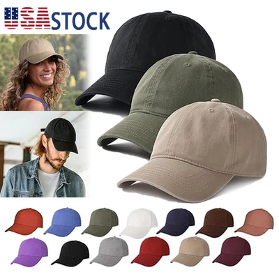 Solid Plain Baseball Cap Trucker Camo Blank Hat Ball Men Women Adjustable - Image 1 of 4