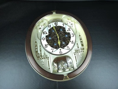 Seiko Swarovski Clock Melody in Motion Wall QXM491BRH 18 Melodies READ - Image 1 of 4