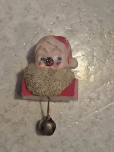 Spilla Babbo Natale Agrifoglio Vintage Anni 50 Natale Accendi Naso Non Si Illumina - Foto 1 di 5