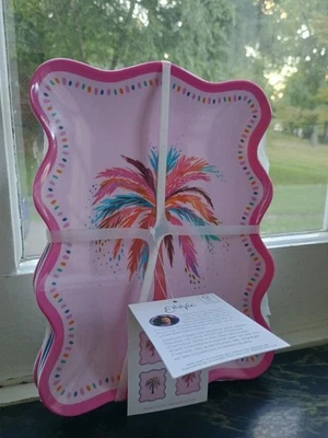 Nuevo con etiquetas Juego de 4 platos aperitivos de melamina árbol floral rosa Etta Vee festoneados Foto 1 de 4