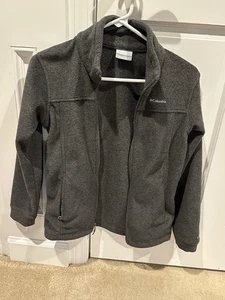 Columbia Jacket Boys Youth Medium 10/12 Charcoal Gray Fleece Full Zip Jacket - Picture 1 of 11