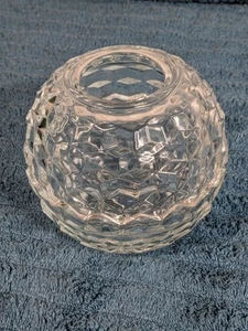 Vintage HOMCO Clear Glass Fairy Lamp Candle Votive Tea Light Holder Cube Cubist - Picture 1 of 9