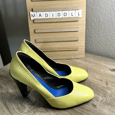 Kenzo Women’s 37 Yellow/Lime Green Heels - Image 1 of 4