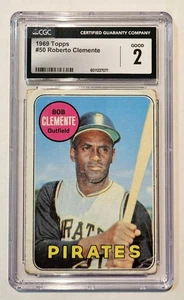 1969 Topps Roberto Clemente #50 Pittsburgh Pirates HOF CGC 2 Good - Foto 1 di 2