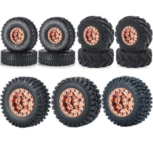 1.0 Tires Wine red Wheel Rims Set for 1/24 RC Crawler Car Axial SCX24 Upgrade - Picture 1 of 9