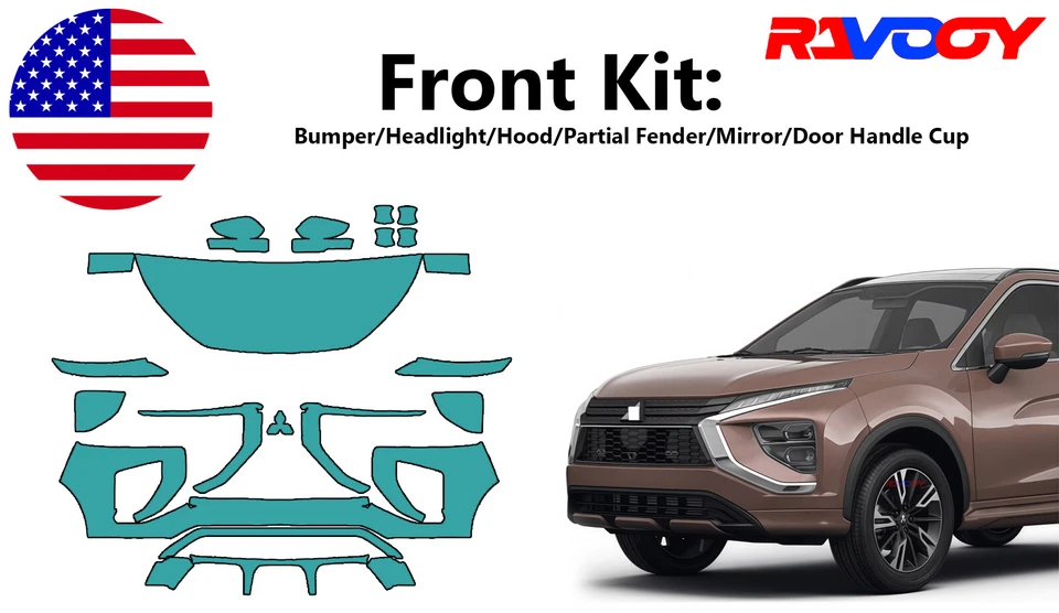 For Mitsubishi Eclipse Cross 2022-2025 Front Paint Protection Film PreCut PPF - Image 1 of 4