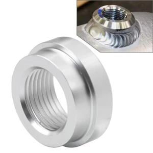 1Pc 3/8"NPT Silver Aluminum Weld On/In Flange Fuel Fitting Bung Female Thread - Picture 1 of 11