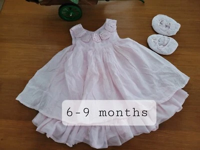 Vestido rosa Piper & Posie de 6-9 meses con zapatos a juego Foto 1 de 4