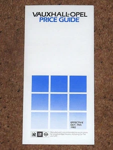 1982 Vauxhall-Opel Price List inc MANTA ASTRA CAVALIER CHEVETTE MONZA SENATOR - Picture 1 of 3