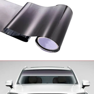 Black Sun Visor Strip Tint Film Car Front Windshield UV Shade DIY Accessories - Bild 1 von 7