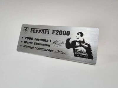2000 Ferrari F2000 M.Schumacher Metal Name Plate Plaque for 1/12 MFH GP replicas - Image 1 of 3
