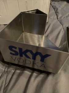 SKYY VODKA - STAINLESS STEEL BARWARE CORNER CADDY NAPKIN & STIRRER CADDY *NEW* - Picture 1 of 3