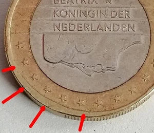1 Euro Münze 2001 Niederlande Königin Beatrix - Fehlprägung - Sammler - "Top" - Bild 1 von 7