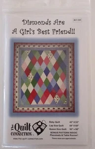 Diamonds Are A Girl's Best Friend Baby/Lap/Queen Pattern by Quilt Connection - Picture 1 of 2