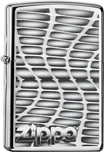 ZIPPO Feuerzeug EYE BLASTER Brushed Chrome Wellenmuster Zippo Logo NEU OVP - Bild 1 von 2