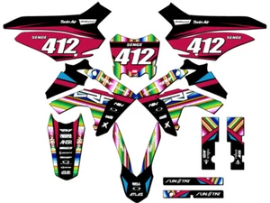 2013-2018 CRF 125 SERAPE Black Senge Graphics Kit Compatible with Honda - Picture 1 of 10